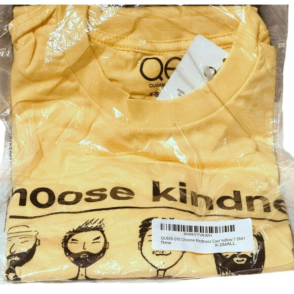 Pride LGBTQ Official Queer Eye Choose Kindness Cast Yellow T-Shirt XS New n Pkg - Picture 2 of 3